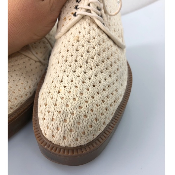 Ivory Knit Stephane Kelian Paris Knit Oxfords Sz 8 - Picture 9 of 12